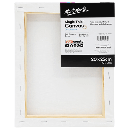 Whether you're new to art or want to splash a bit of paint about, Mont Marte - Single Thick Canvas 20 x 25cm is here to get you started.