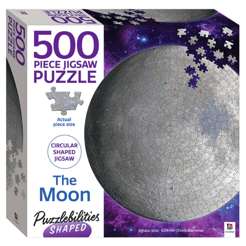 Step into the cosmos and piece together the mysteries of our nearest celestial neighbour with The Moon Shaped Puzzle 500 Piece.