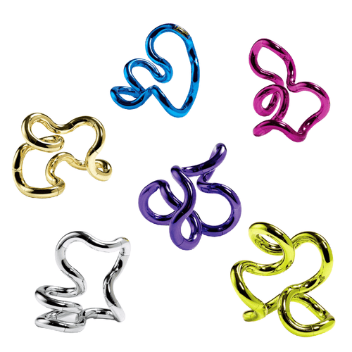 The Tangle Jr Metallic brings a touch of shimmer and shine to the world of tactile toys. With its vibrant metallic hues it adds elegance to the simple joy of twisting and turning.