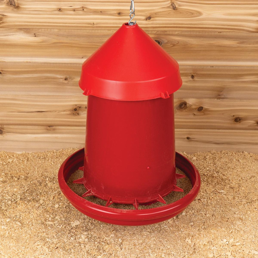 PH155 strombergs plastic hanging feed saver feeder cover in use alternate