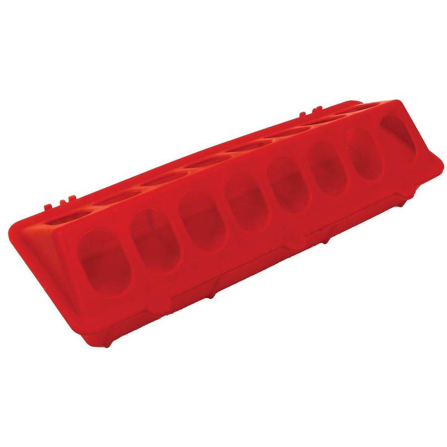 12" Red Plastic Trough Ground Feeder