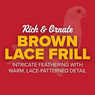Brunette Brown Lace Classic Old Frill Pigeons, Y610, Stromberg's.