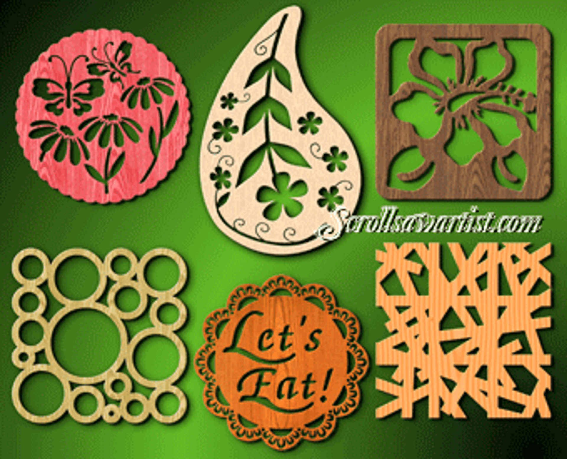 Assorted trivets Scroll Saw Artist