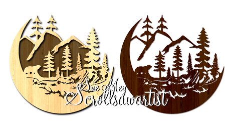 Bear scene Scroll Saw Artist