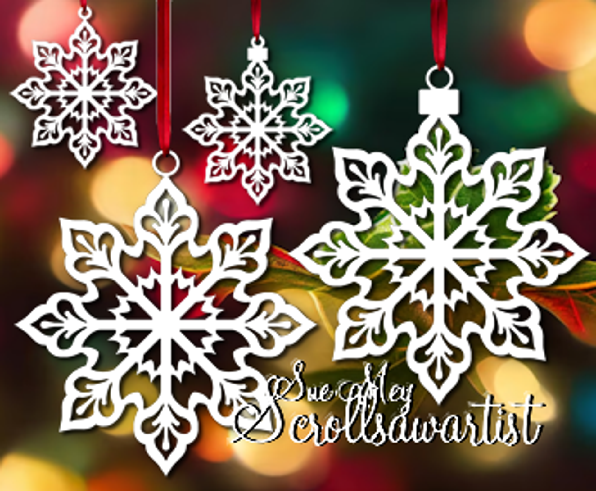 Snowflake hangers set 1 Scroll Saw Artist
