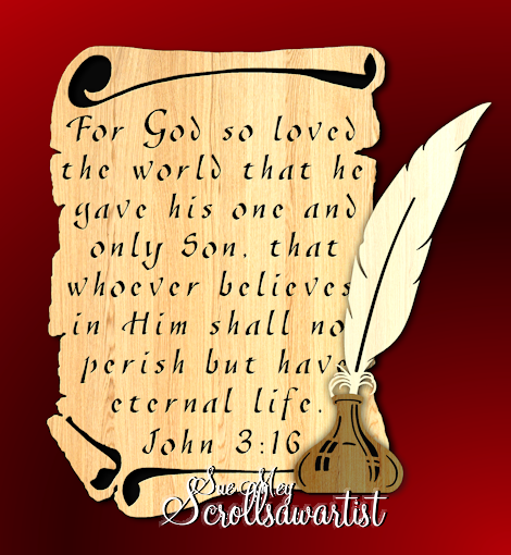Bible verse scroll John 3:16