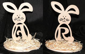Easter bunny letter ornaments - Scroll Saw Artist