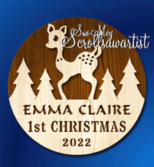 1st Christmas plaque with Fawn