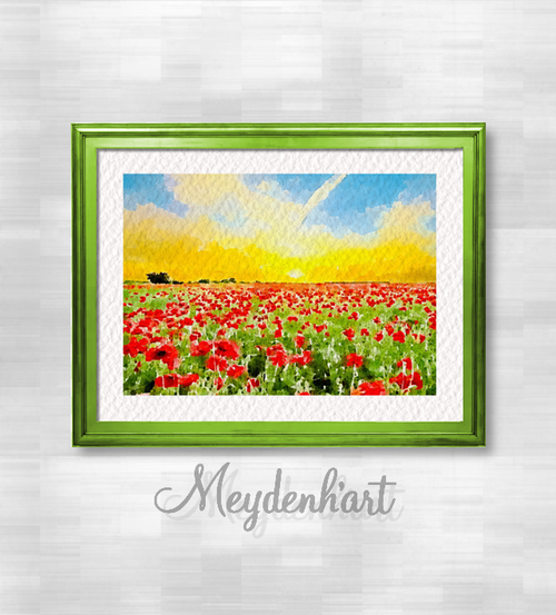 Digital art print, Poppy field