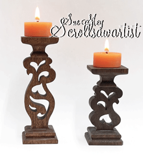 Two compound cut tea light stands #3