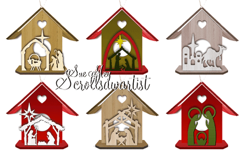 Roofed ornaments - nativity