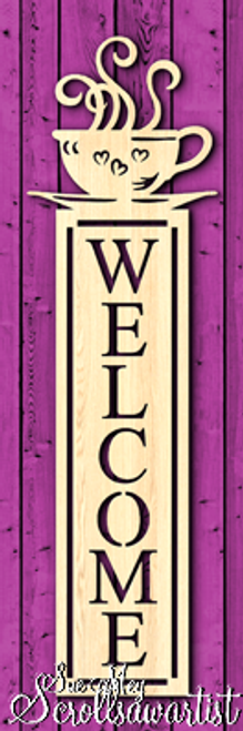 Vertical welcome plaque - coffee or tea