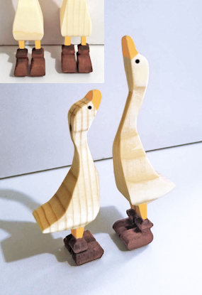 Compound cut ducks in boots