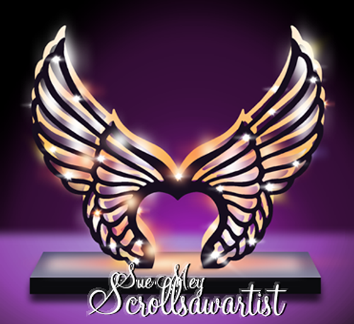 purple heart with angel wings