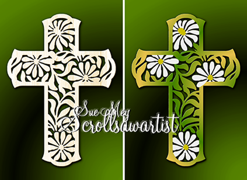Cross with daisies