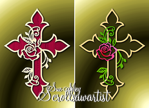 Pointy cross with rose