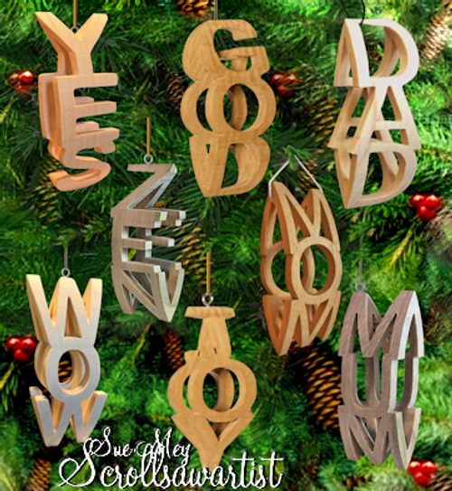 Compound cut curved word ornaments Compound cut curved word ornaments