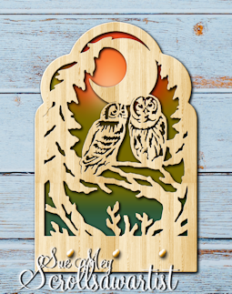 Owls & moon key hanger