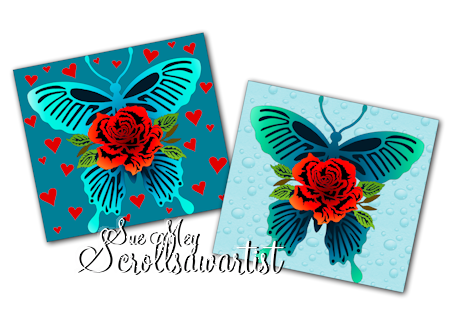 Rose butterfly coloring page