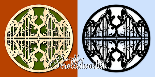 Reflection plaque - howling wolves