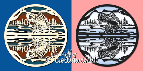 Reflection plaque - jumping largemouth bass