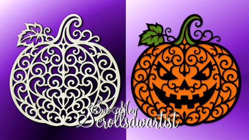 Halloween pumpkin with flourishes