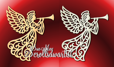 Fretwork angel side view