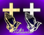 Praying hands on cross
