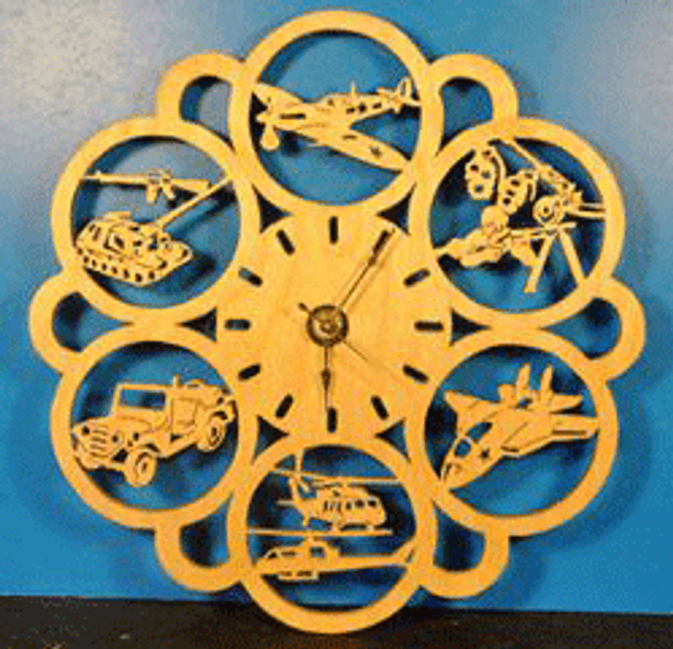 Military wall clock Scroll Saw Artist