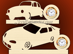 Two car mini clocks - Scroll Saw Artist