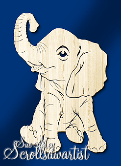 Baby elephant - Scroll Saw Artist