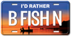 B FISH N License Plate