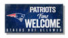 NFL 6"x 13" MDF Patriots Fans Welcome Sign 