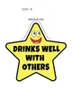 Sticker - Drinking Gold Star (Set of 6)