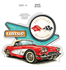 Sticker - Classic Corvette (Set of 4)