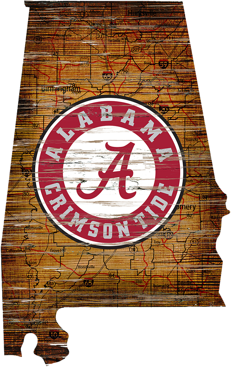 24 State - Alabama MIN OF 5 MIX AND MATCH WOOD SPORTS SIGNS