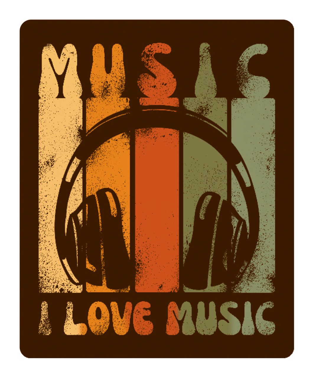  Sticker - Love Music Matte (set of 8) 