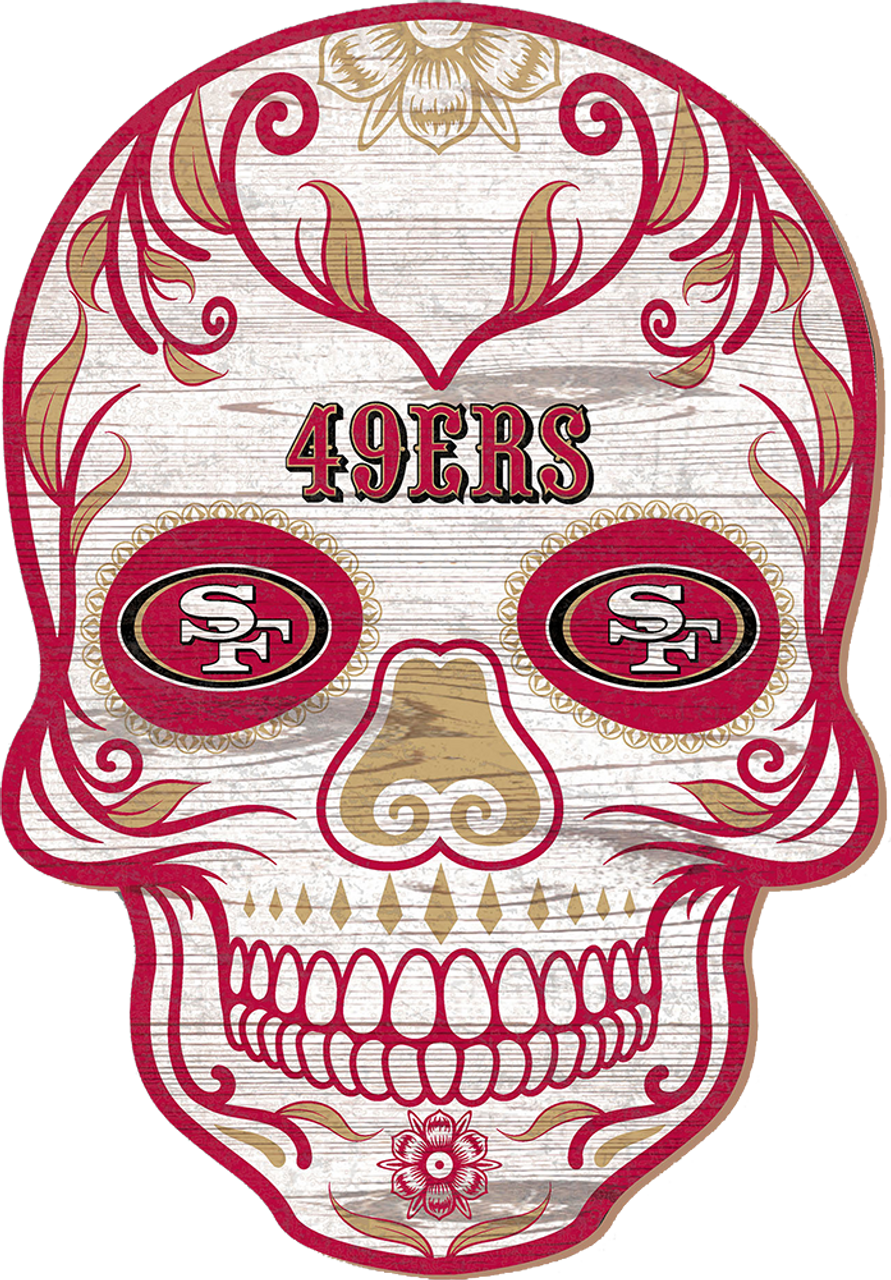 NFL 12" MDF San Francisco 49ers Sugar Skull 