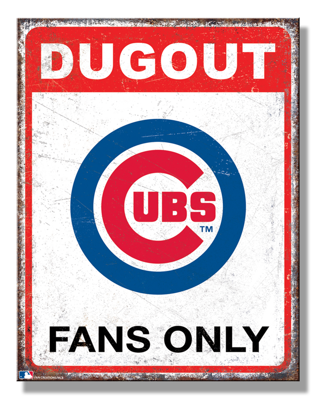 Chicago Cubs Round Baseball Metal Sign