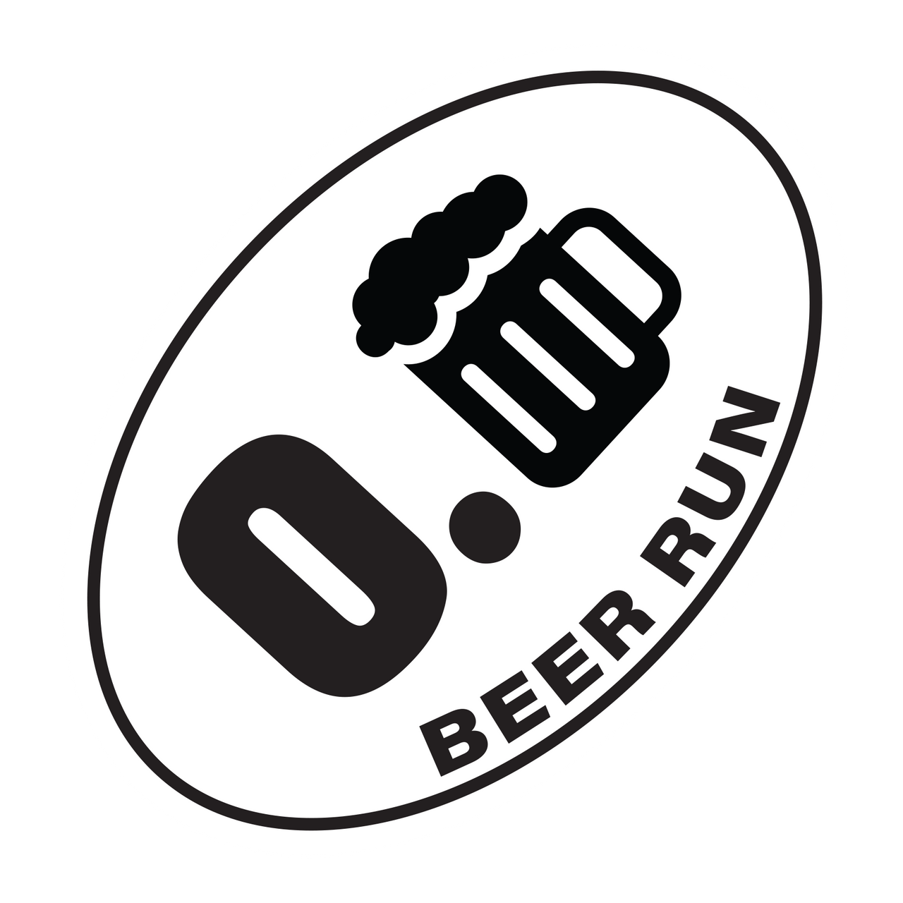  Sticker - Run Beer (Set of 4) Gloss 