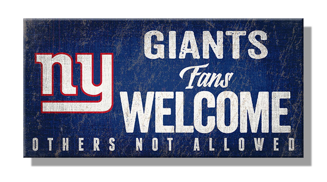 NFL 6"x 13" MDF Giants Fans Welcome Sign 