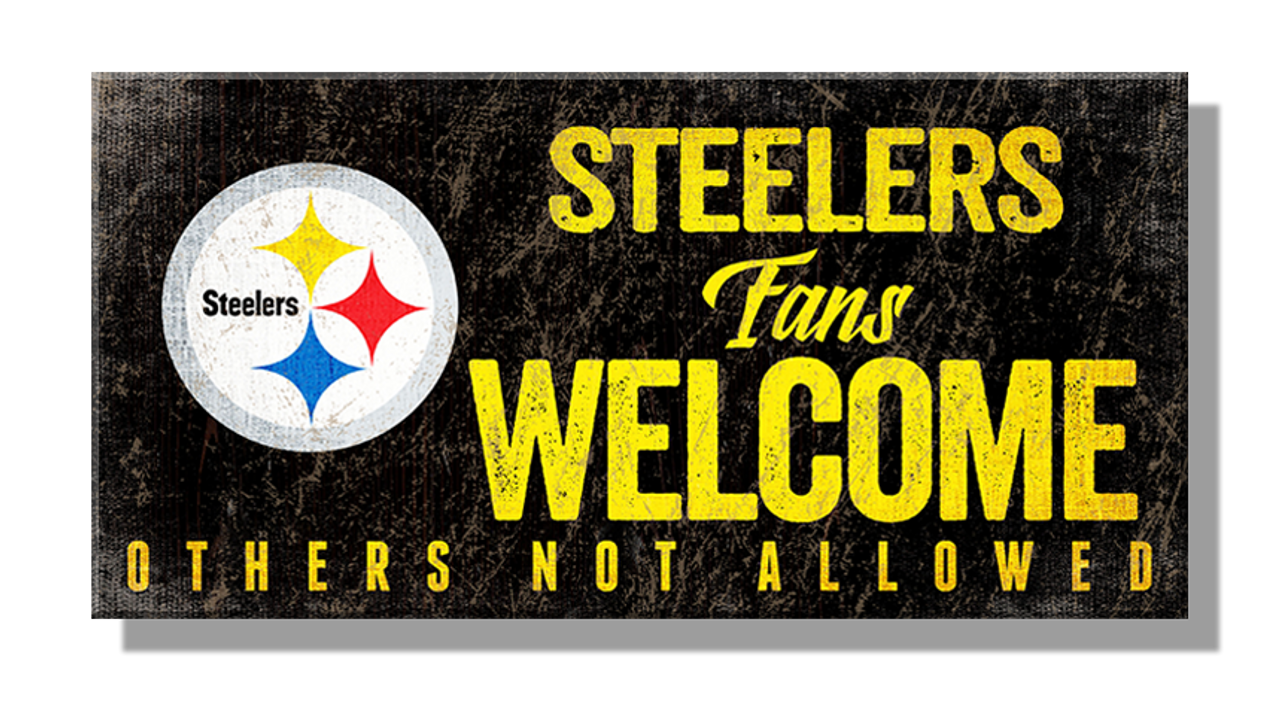 NFL 6"x 13" MDF Pittsburgh Fans Welcome Sign 