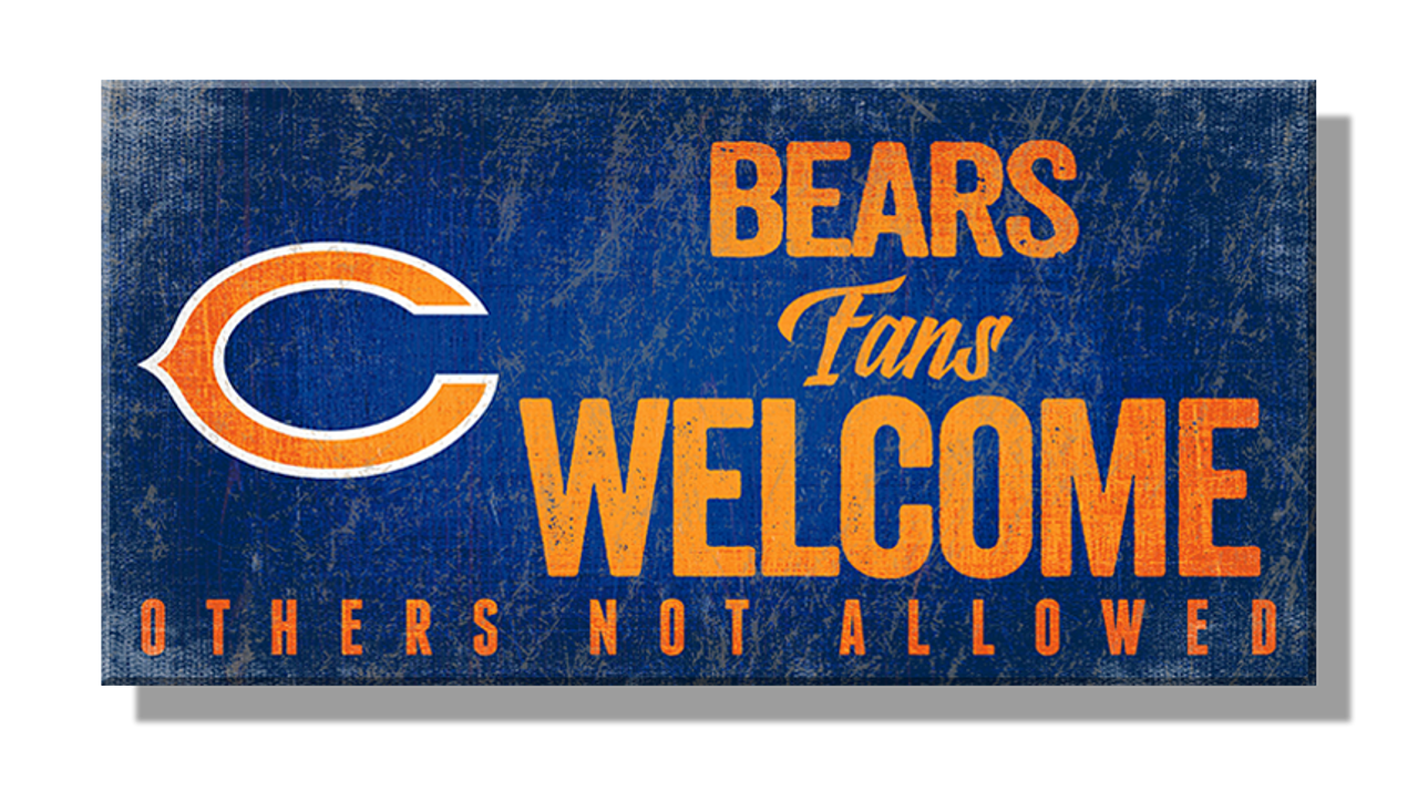 NFL 6"x 13" MDF Bears Fans Welcome Sign 