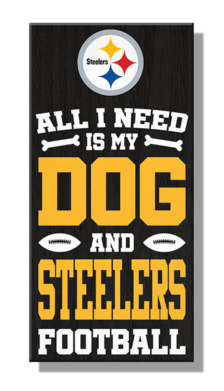 NFL 6" x 12" MDF Steelers - Dog Sign 