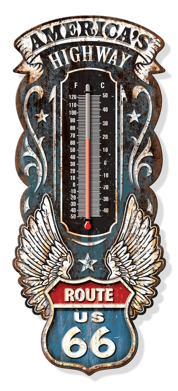 Thermometer - Route 66 17.5" x 7"