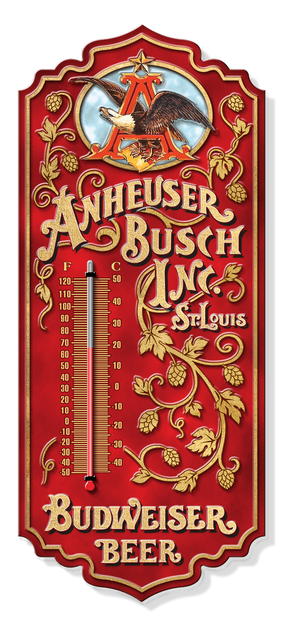 Anheuser-Busch Thermometer - Budweiser 17.5" x  7.5"