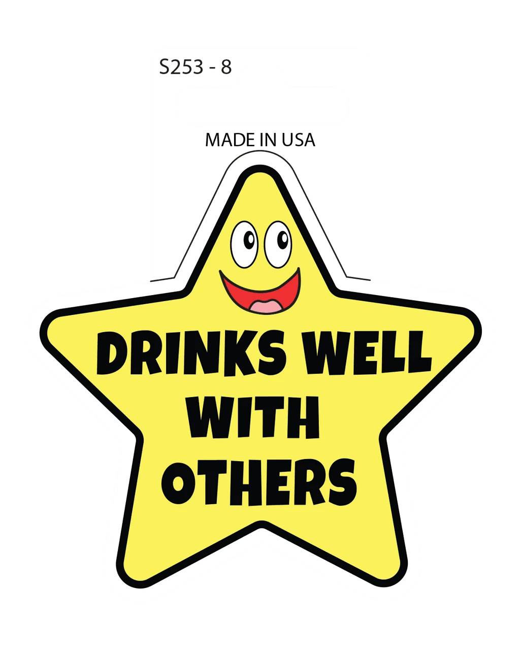 Sticker - Drinking Gold Star (Set of 6)