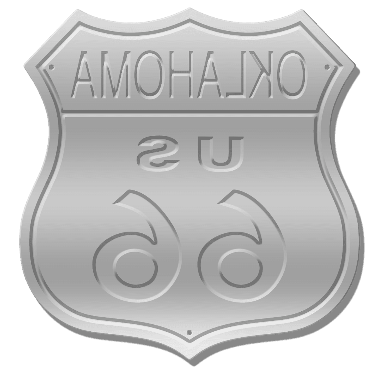  RT. 66 SHIELD OK **FULLY EMBOSSED STEEL** 