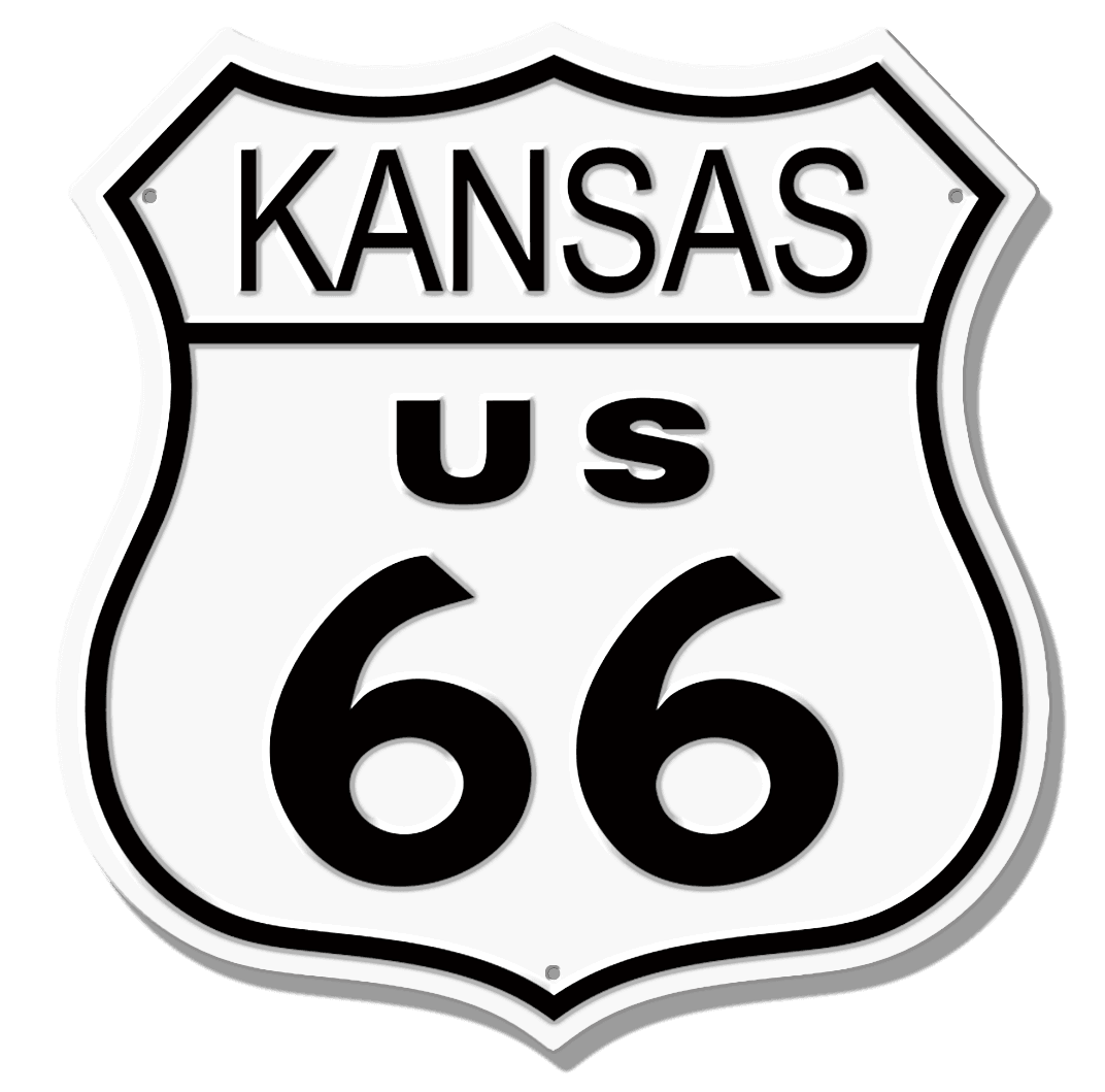  RT. 66 SHIELD KS **FULLY EMBOSSED STEEL** 