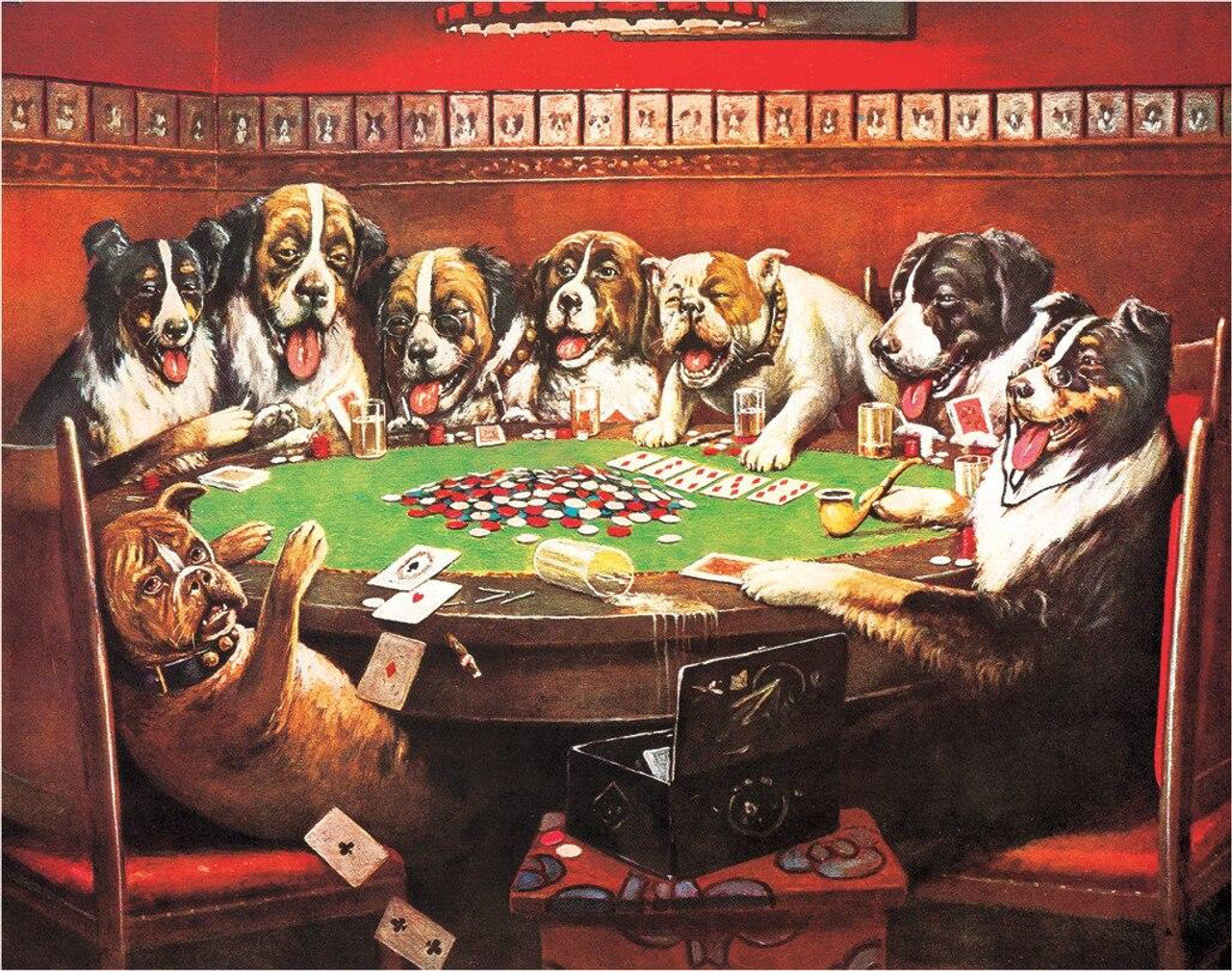 8 Druken Dogs Playing Cards